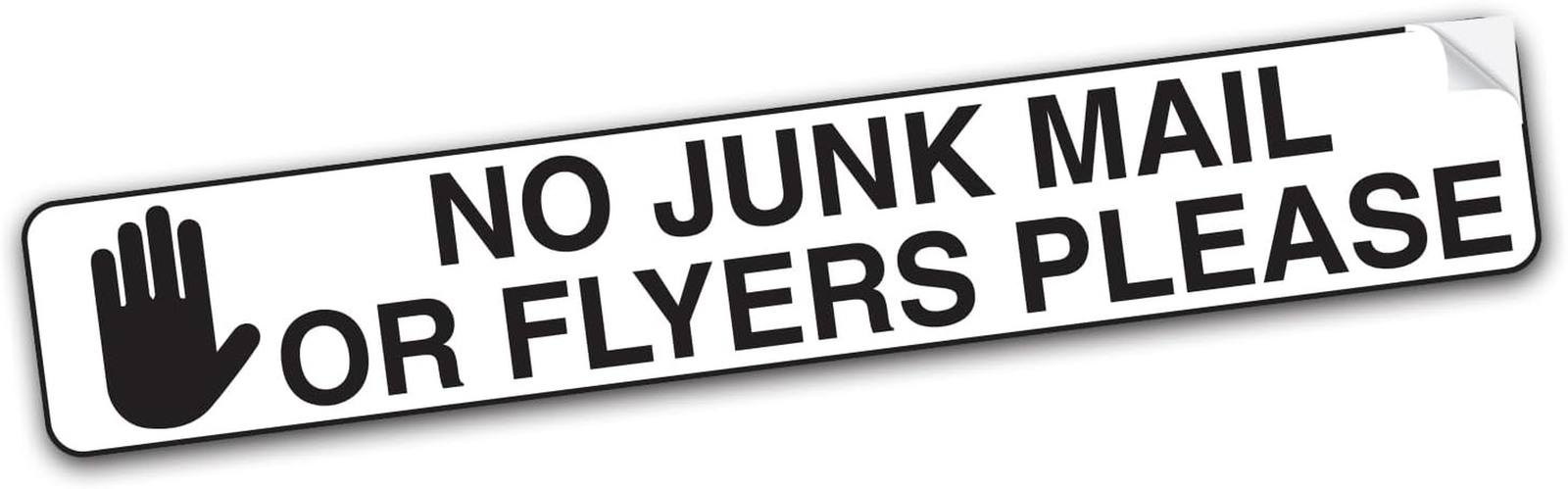 SAFESIGN No Junk Mail or Flyers Please Vinyl Sticker for Front Door - Waterproof