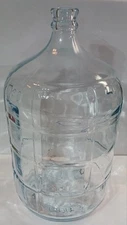 Vintage Clear Glass Jug Water Bottle Crisa Mexico Embossed Checkered 5 Gallon