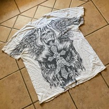 Y2k Grunge Style Affliction Skull Graphic Shi...