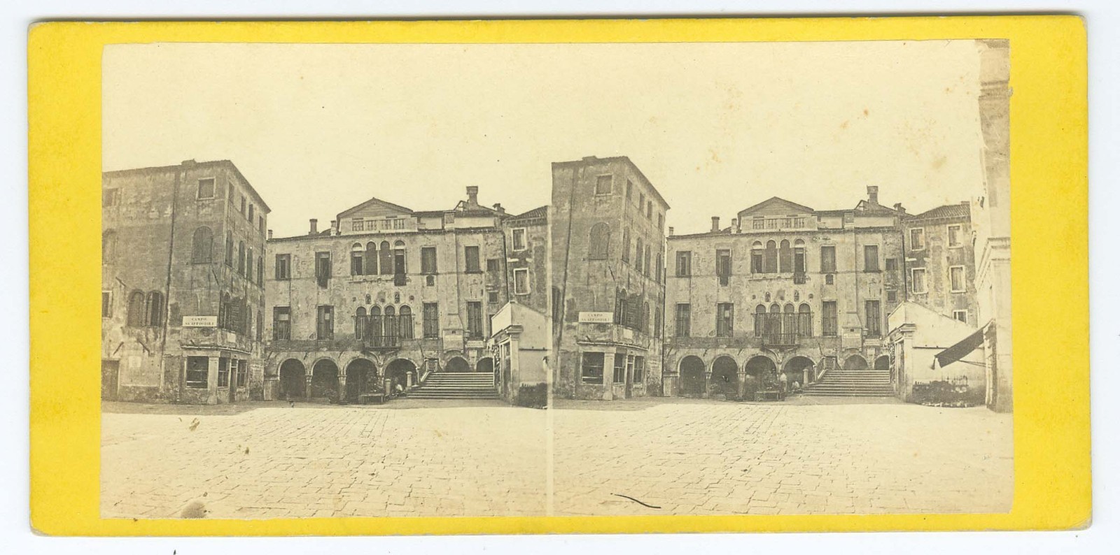 D1412~ ITALY – c.1860s Marino Falier Palace Venice Stereoview