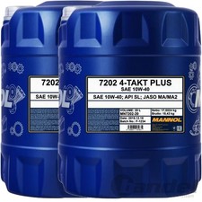 2x20 LITER MANNOL 4-TAKT PLUS MOTORRADÖL 10W-40 API SL JASO MA/MA2