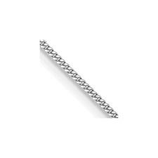 14K White Gold .9mm Curb Chain Pendant Necklace 13"