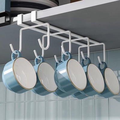 Unterschrank Becherhalter Metallgestell ohne Bohren Einbau platzsparend 8 Haken