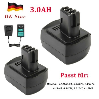 12V 3000mAh Ni-MH Akku/Ladegerät Für Metabo BSZ12 BS12SP BZ12SP BSZ12 Impuls