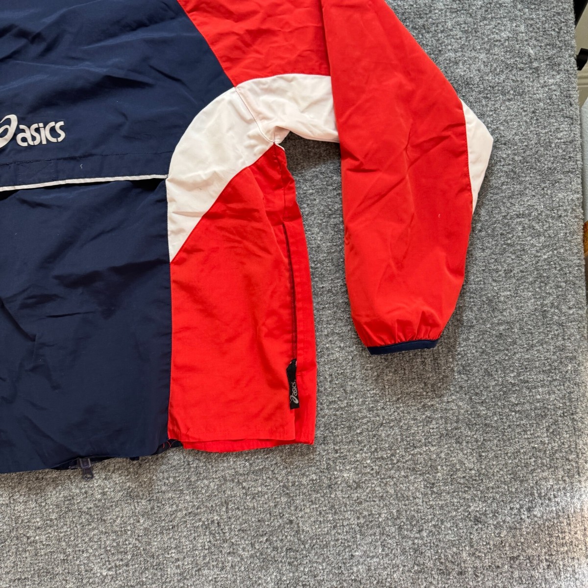 Vintage ASICS Jacket Womens Medium Red Blue Windbreaker