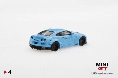 MINI GT 4 LB WORKS Nissan GT-R (R35) Light Blue Type 1, Rear