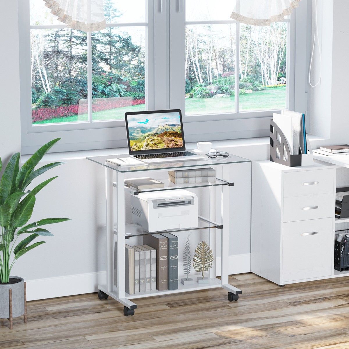 Glass top pc desk outlet