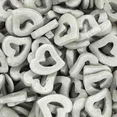 Scrumptious - Silver Glimmer Open Hearts 25g - Essbare Tortenaufleger Streusel 1469