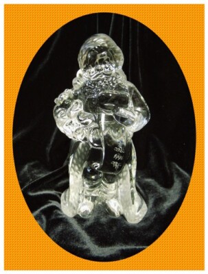 LENOX Germany Weihnachtsmann mit Wunschliste schwer Bleikristall Glas Figur TOP