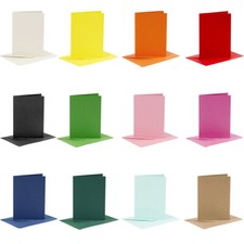 Image of 6 Coloured A6 Cards & Envelopes for Card Making Crafts | Card Making Blanks