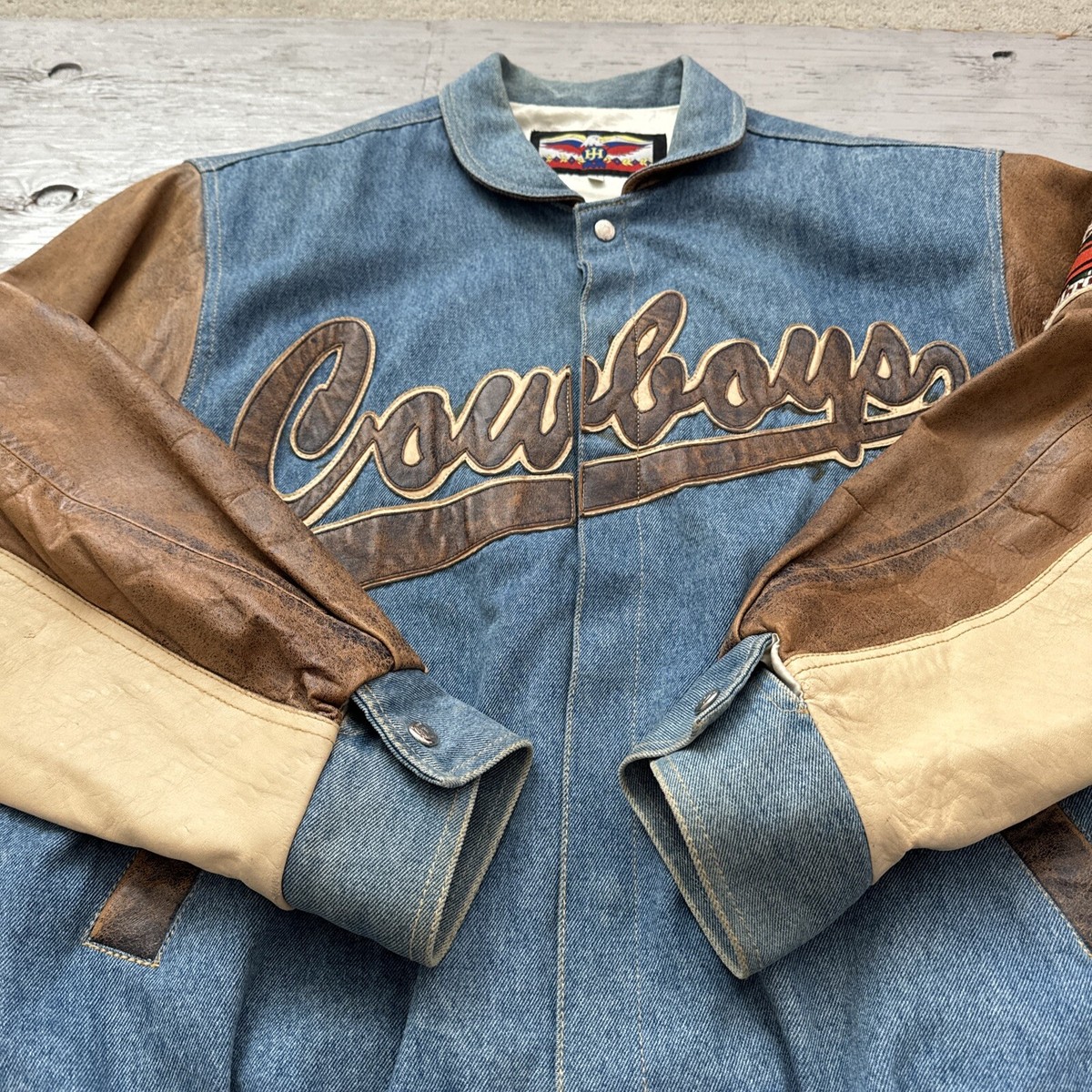 Vintage 90s NFL Jeff Hamilton Dallas Cowboys Denim Letterman