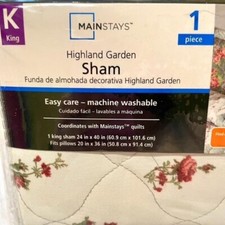 Mainstays Highland Garden Sham King Size Floral Pattern 1 Piece New G1 