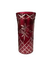 Vintage Ruby Cranberry Cut to Clear Hurricane Glass Lamp Shade Replacement
