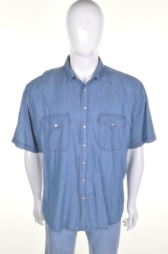 Vintage 90s Blue Denim Shirt XL Rockabilly Western - Picture 2 of 7
