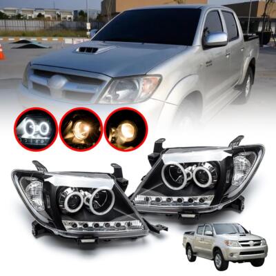 トヨタ ハイラックス Vigo ヘッドライトユニット 左右セット ハロゲン対応 For 03-10 Toyota Hilux Vigo Kun Mk6 Sr6 Tng Kun Projector Angle