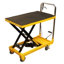 Heavy Duty Mobile 330LB Hydraulic Table Lift 9" to 28" Jack Cart