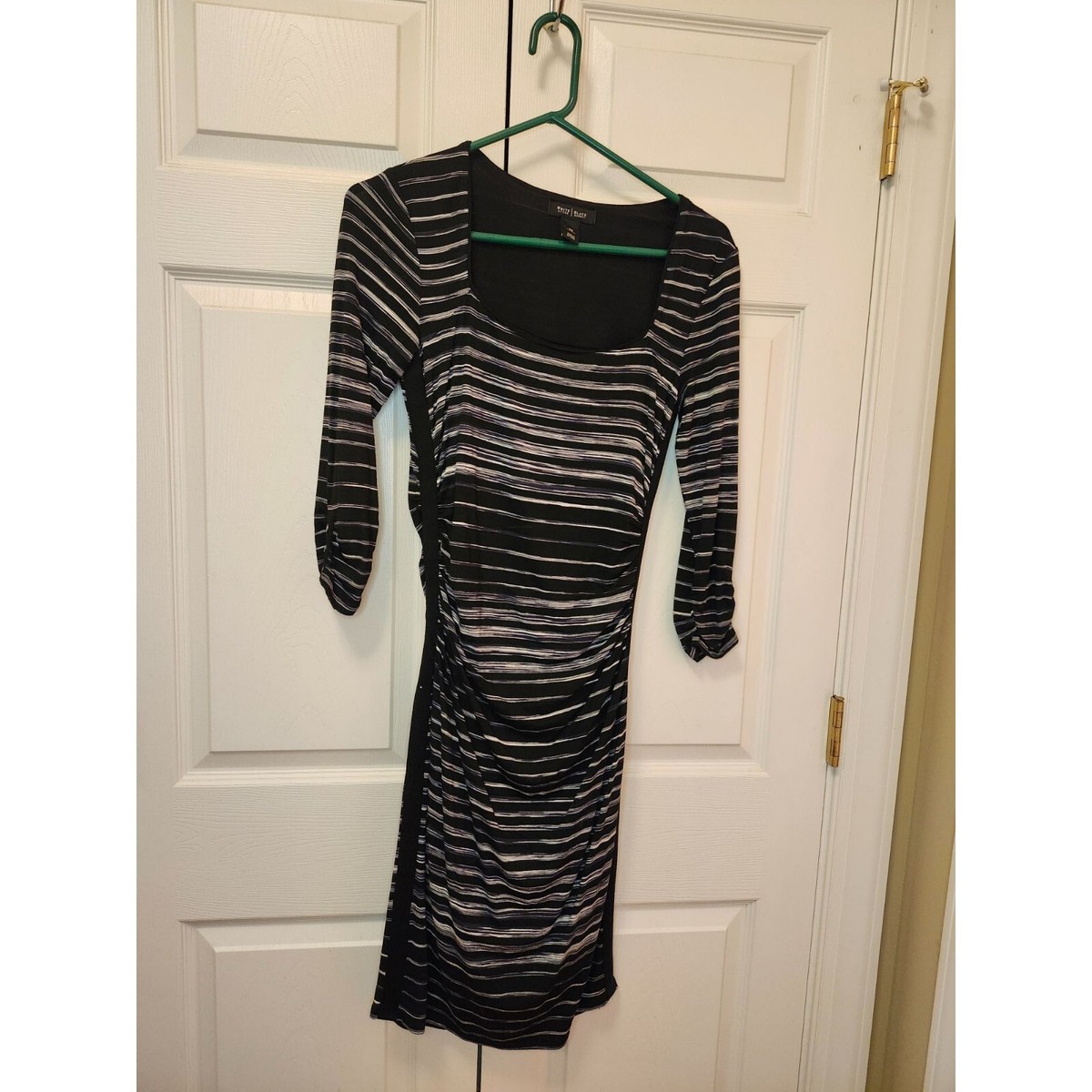 black ruched square neck dress My Pleasure