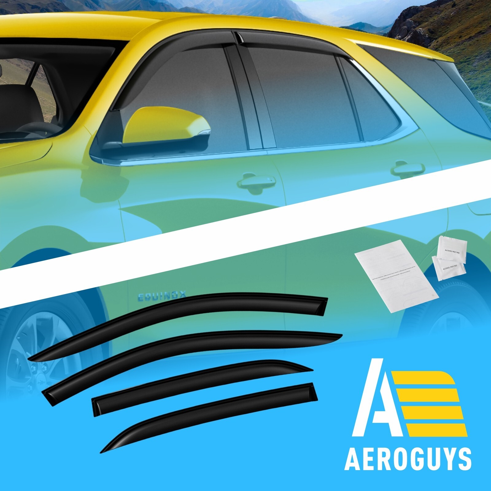 Rain Guards Vent Visors Shade for 20182024 Chevrolet (Chevy) Equinox