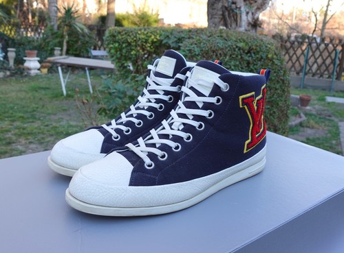 LOUIS VUITTON SHOES 42 shoe sneaker sneakers logo 8 high top navy white red - Bild 4 von 22