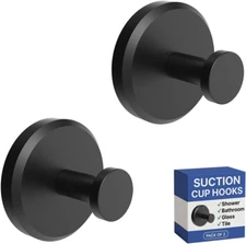 Suction Cup Hooks for Shower, Bathroom, Kitchen, Glass Door, Mirror, Tile–Loofah