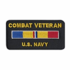 Patch, Embroidered, Combat Veteran U.S. Navy, 4" x 2"