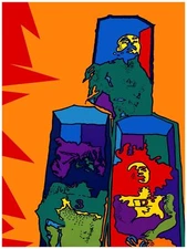 Wall Decor Poster.Fine Graphic Art Design.Psychedelic sarcophagus. Room art.429