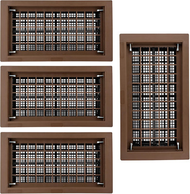 8'' x 16'' Automatic Crawl Space Vent - Brown, 4 Pack for Airflow Replacement