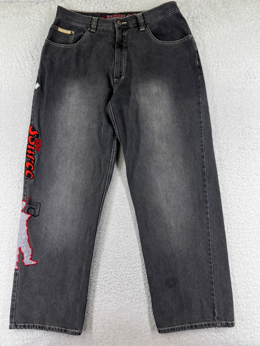 VINTAGE The Source Pants Mens 34 Black Denim Jeans VINTAGE The Source Pants Mens 34 Black Denim Jeans