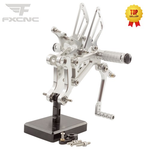 For Aprilia GP Shift RS125 2T 1996-2010 Silver CNC Rearsets Foot Pegs Footrest - Picture 6 of 20