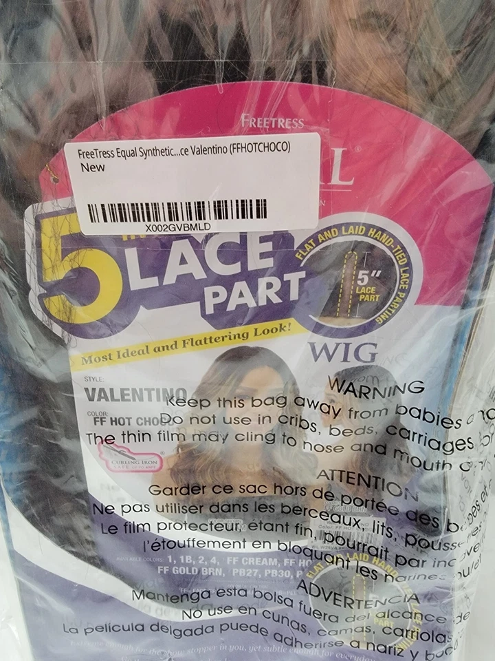 Freetress Equal 5 Inch Deep Lace Part Wig - VALENTINO - FF HOT CHOCO New in Box - Image 3 of 4