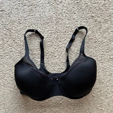Bali Bra Womens 35DD 3439 Passion For Comfort Underwire Minimizer Black