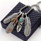 Boho 925 Sterling Silver Eagle Hawk Falcon Feather Claw Fashion Pendant Necklace