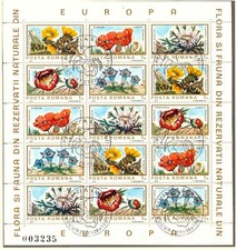ROMANIA 1983 VFU Flora and Fauna of European Nature Reserves Mini Sheets