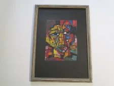 MILTON COHEN PAINTING AMERICAN MID CENTURY ABSTRACT CUBIST CUBISM PORTRAIT MOD