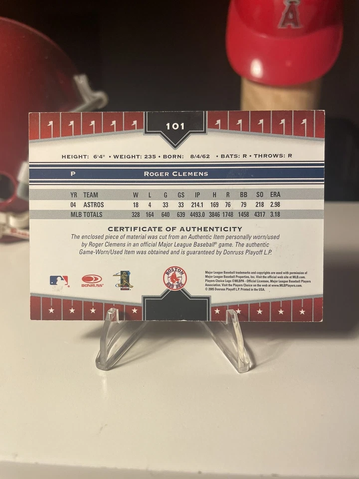 2005 Donruss Champions Roger Clemens Red Sox  Jersey Card - Image 2 of 2