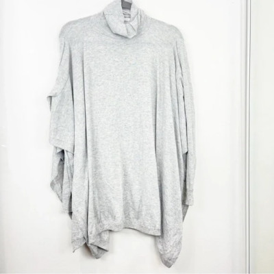 Young Fabulous & Broke Gray Turtleneck Oversized Split Side Pullover Sweater M