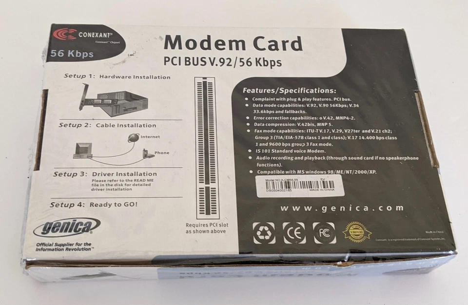 Conexant Modem Card PCI BUS V.92 / 56 Kbps New - Image 2 of 4