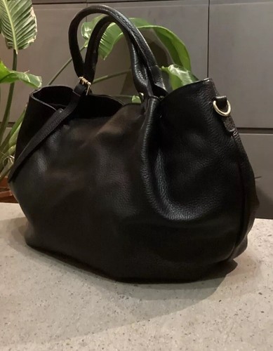 Black, Genuine Leather Handbag, Borse In Pelle, Made In Italy - Picture 3 of 14