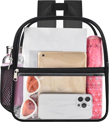 Mochila transparente resistente, bolsa transparente para trabajo universitario