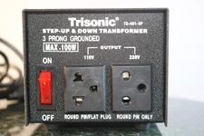 Trisonic TS-401-3P Step-up-down Transformer - 3 Prong Grounded - Max 100 Watts