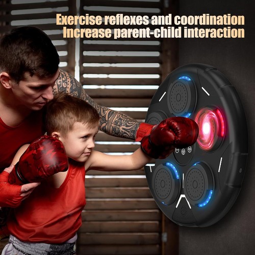 Smart Bluetooth Music Boxing Machine - Wall Mount Punching Bag w/Gloves for Home - Picture 7 of 16