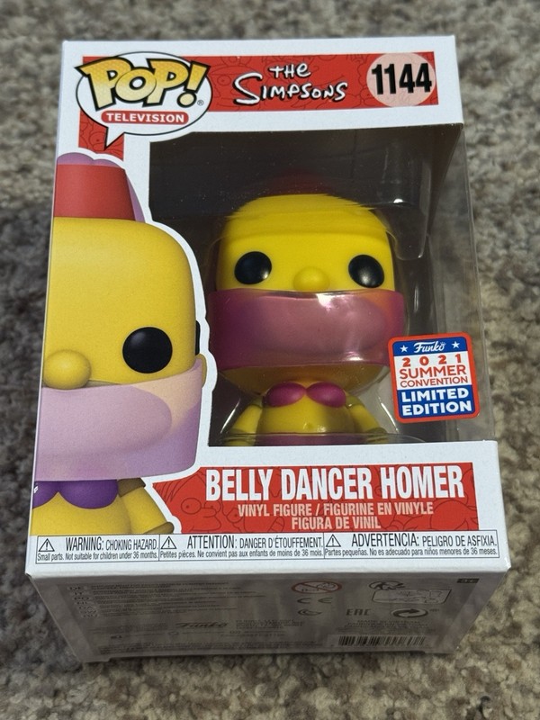 Funko Pop! Simpsons ~ Belly Dancer Homer #1144 ~ Funkon Exclusive with Protector