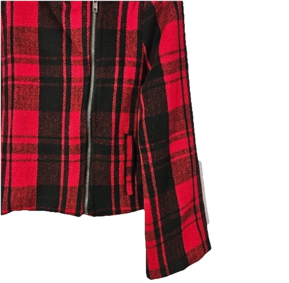 Chaqueta Blazer Jack by BB Dakota Roja y Negra Recortada a Cuadros, Talla Pequeña, Cottage Moto Foto 4 de 4