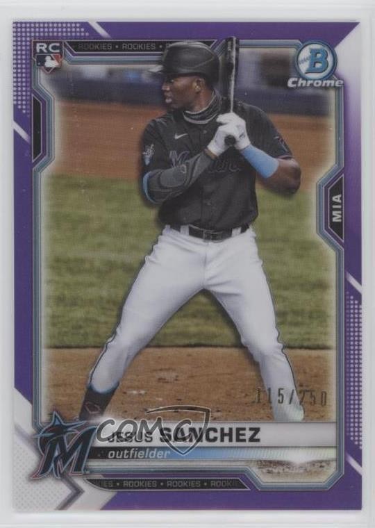 2021 Bowman Chrome Purple Refractor 115/250 Jesus Sanchez #35 Rookie RC 10or
