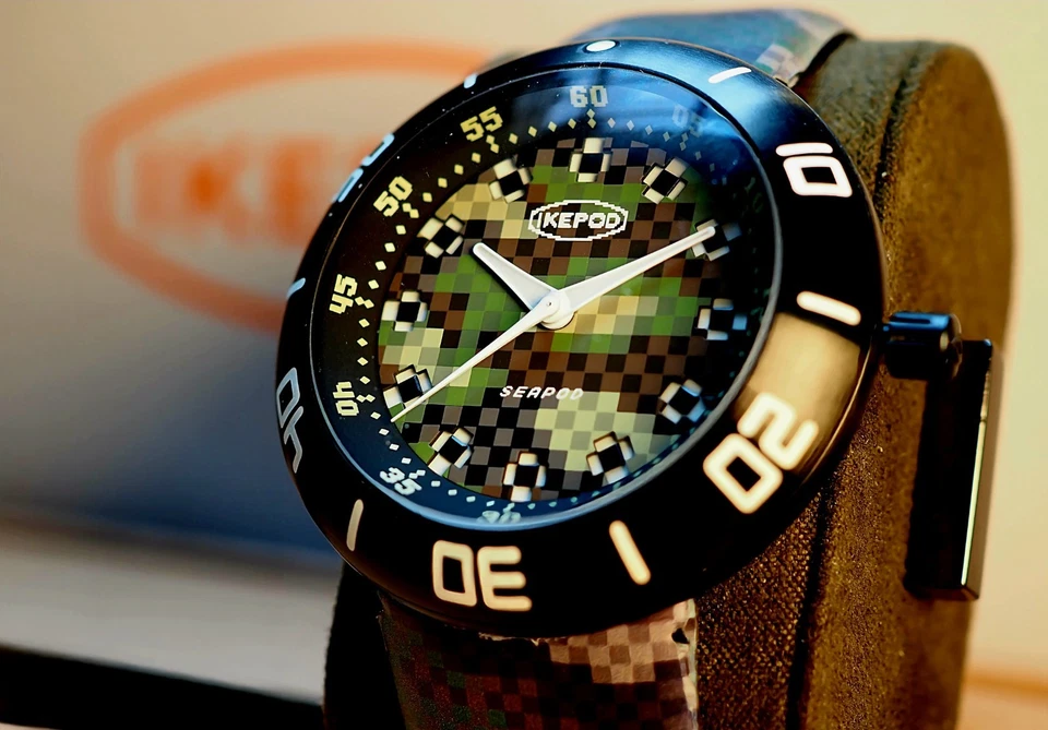 IKEPOD Seapod PIXPAT NEGRO PVD ESFERA DE PÍXELES y CORREA EXTRA Foto 4 de 4