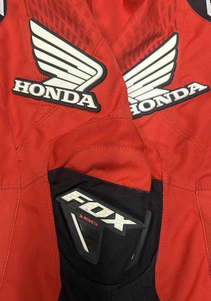 Pantalones de equitación FOX Racing Honda 180 motocross juveniles 10/26 rojo/negro Foto 2 de 4