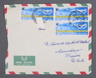 MayfairStamps Congo 1965 International Cooperation Year Pair to Chicago IL Air M