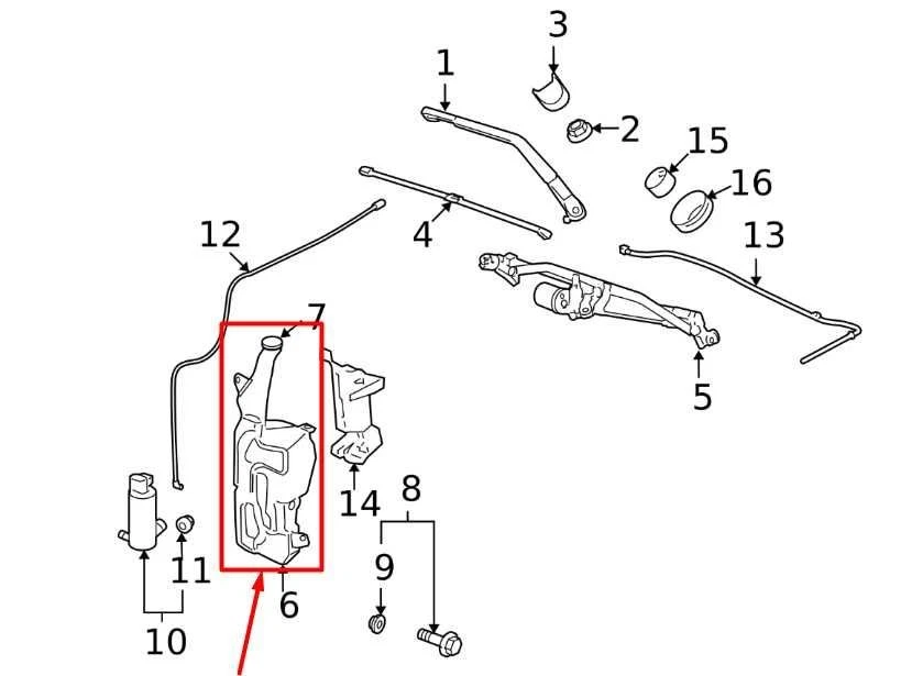 2007-2013 Chevrolet Silverado 1500 Windshield Washer Reservoir Bottle 15917651 - Image 2 of 4