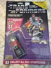 Vintage 1986 G1 Transformers Stunticon Dead End with Cardback-Weapons are SEALED