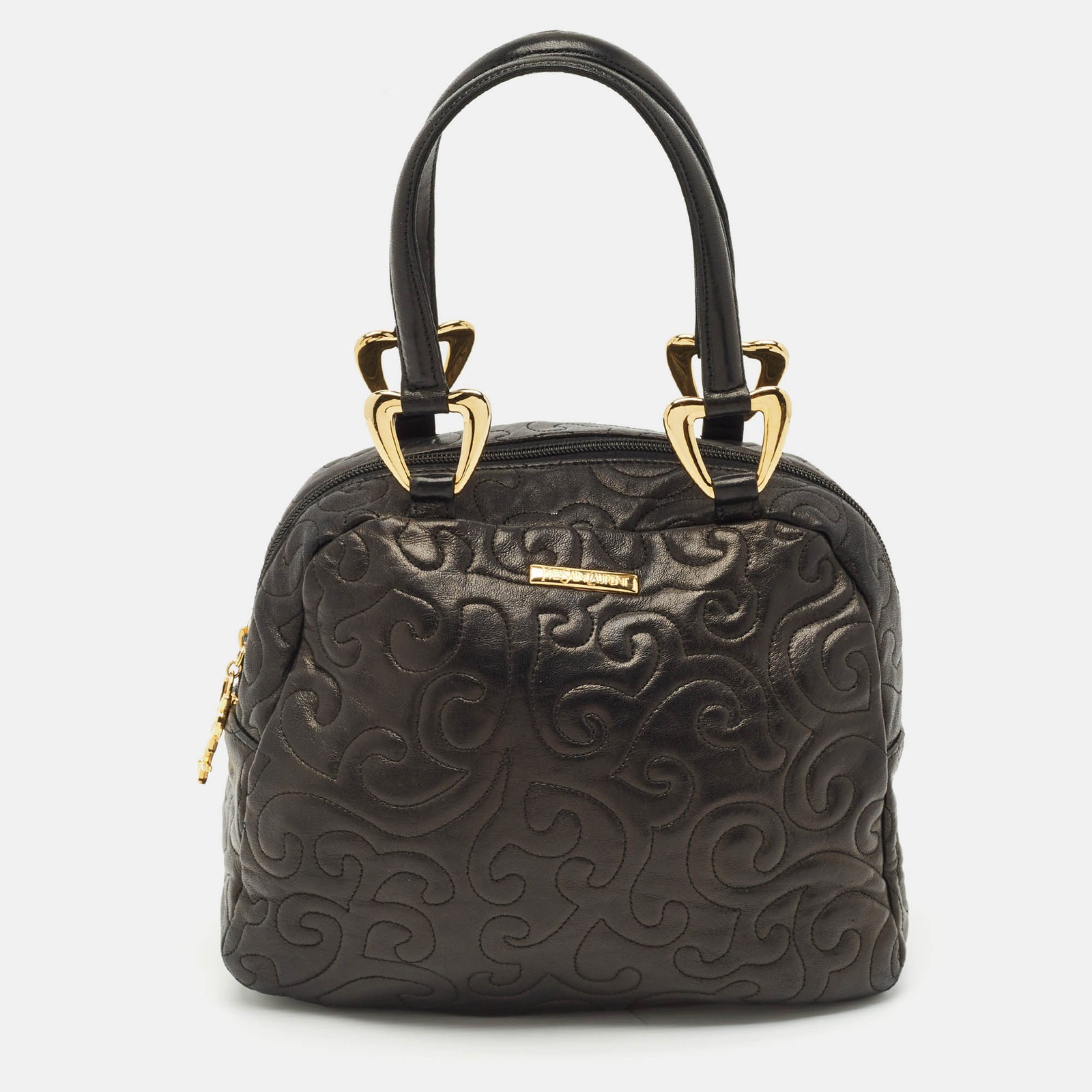 Borsa Saint Laurent arabesca in pelle nera